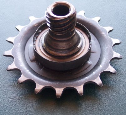 Back view of sprocket assembly