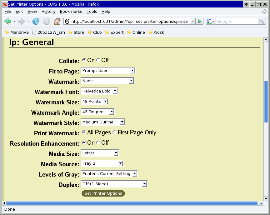 Set printers, general