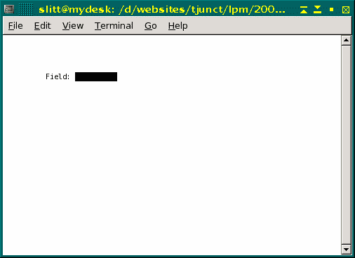 Output of the Hello World form program