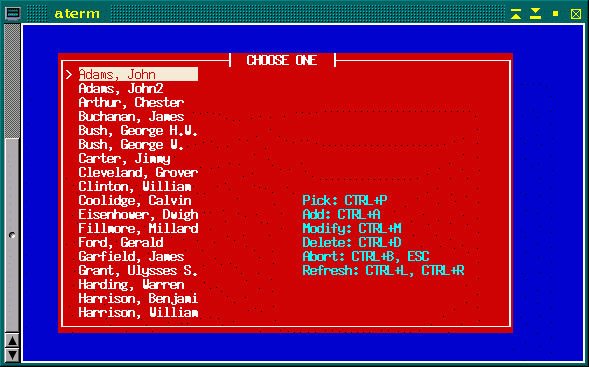 Output of data driven picklist