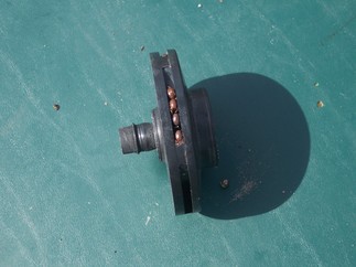 Side view of clogged impeller