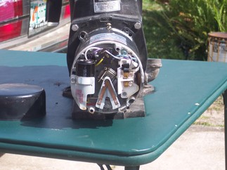 Pump motor with back removed