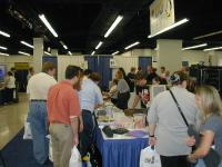 Huge crowd at SLUG booth